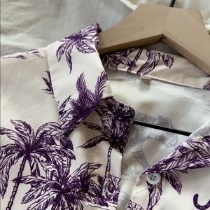 Custom designed silky button up with a jungle vibe